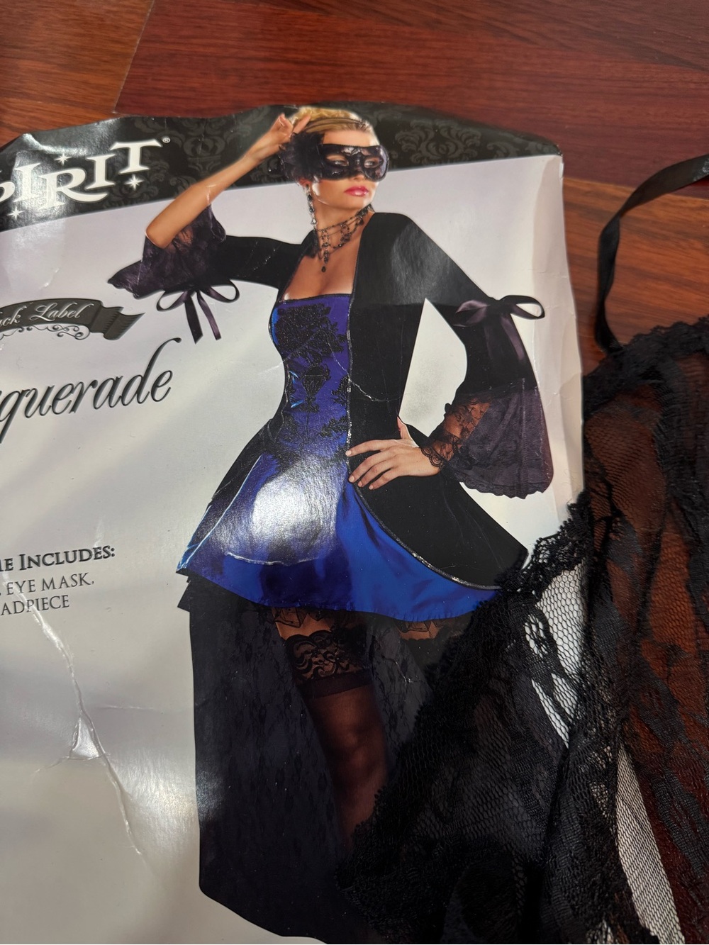 🎃Masquerade Mini Dress in Black and Royal Blue - Elegant Costume Dress